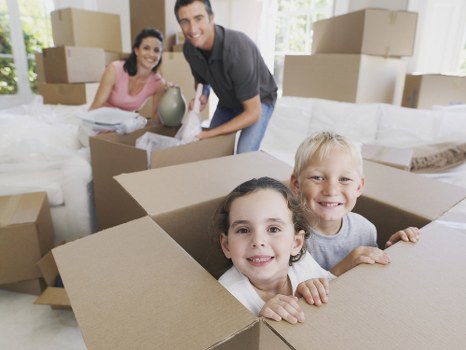 Packed household items prepared for transport in Enfield
