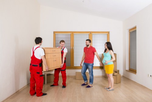 Securely loaded removal van with protected belongings ready for transit