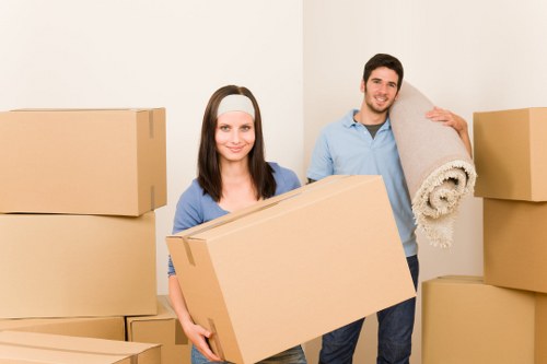 Packed boxes ready for a house move in Enfield
