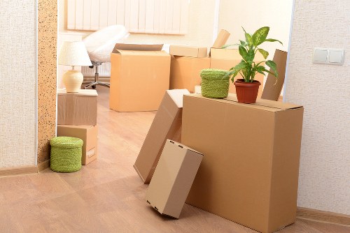 Boxes and furniture ready for local removals in Enfield